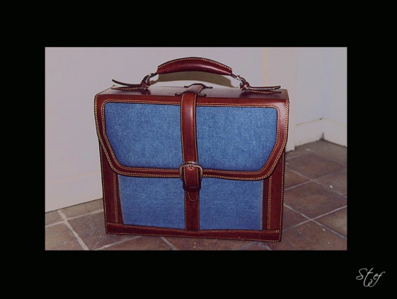 cartable cuir et toile